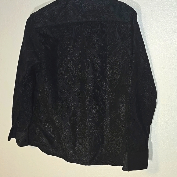 NWT American Breed Smart Shirt Black floral button up luxury formal - Picture 5 of 6